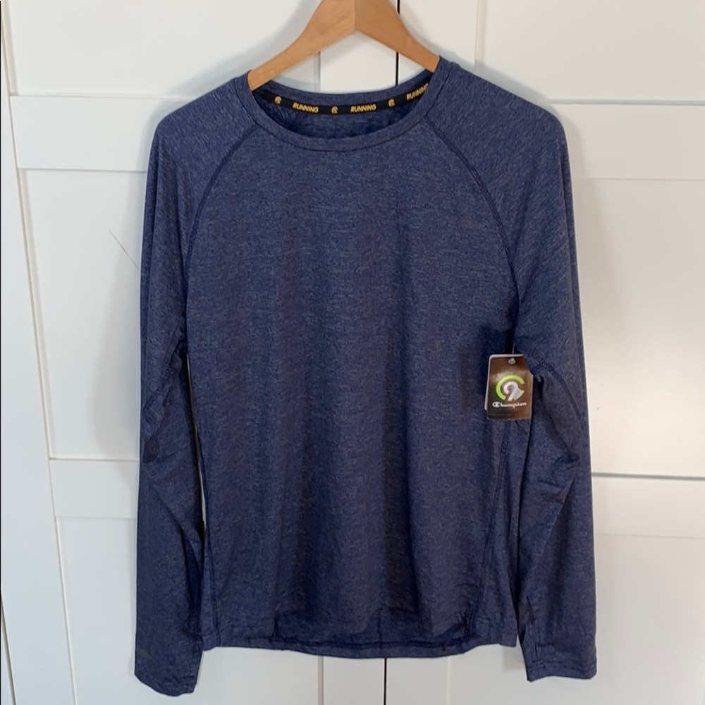 Champion Men’s Duo Dry Long Sleeve Performance Shirt – Blue – Size Medium – NWT